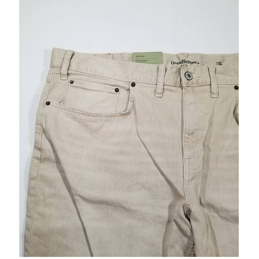 Goodfellow Men's Big & Tall Khaki 5 pocket Slim Leg Shorts, Size 46, New - Picture 5 of 10